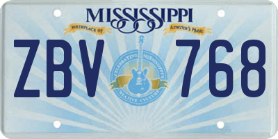 MS license plate ZBV768