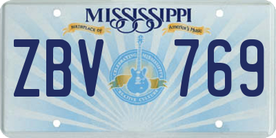 MS license plate ZBV769