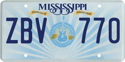 MS license plate ZBV770