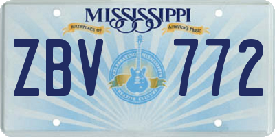 MS license plate ZBV772