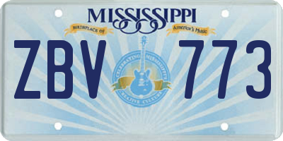 MS license plate ZBV773