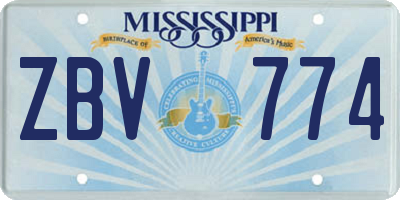 MS license plate ZBV774