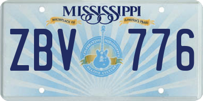 MS license plate ZBV776