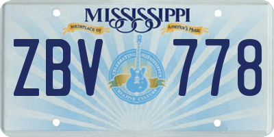 MS license plate ZBV778