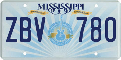 MS license plate ZBV780