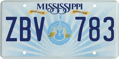 MS license plate ZBV783
