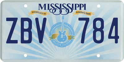MS license plate ZBV784