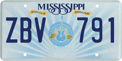 MS license plate ZBV791