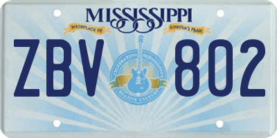 MS license plate ZBV802