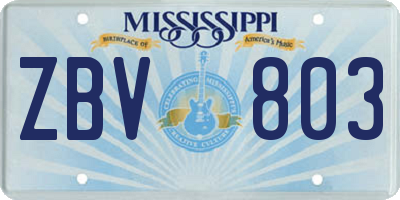 MS license plate ZBV803