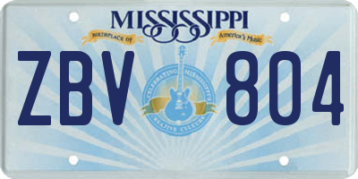 MS license plate ZBV804