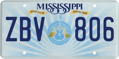 MS license plate ZBV806