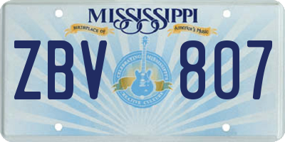 MS license plate ZBV807