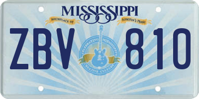 MS license plate ZBV810