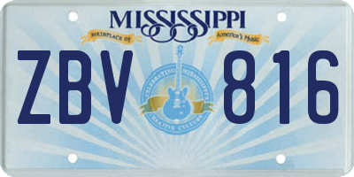 MS license plate ZBV816