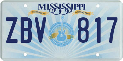 MS license plate ZBV817