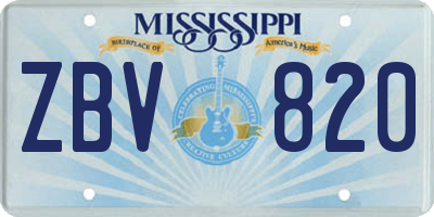 MS license plate ZBV820