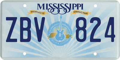 MS license plate ZBV824