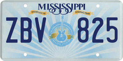 MS license plate ZBV825