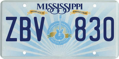 MS license plate ZBV830
