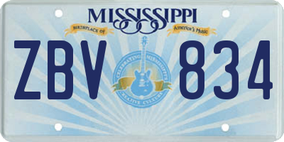 MS license plate ZBV834