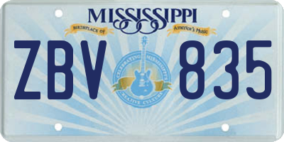 MS license plate ZBV835