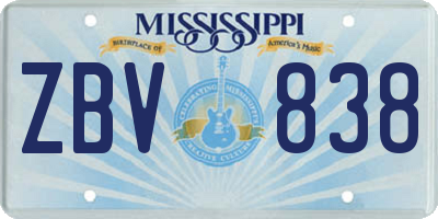 MS license plate ZBV838