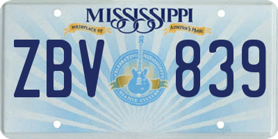 MS license plate ZBV839