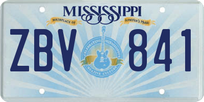 MS license plate ZBV841