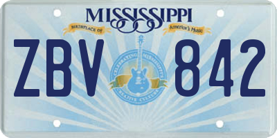 MS license plate ZBV842