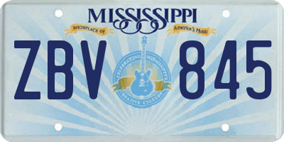 MS license plate ZBV845