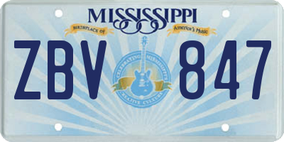 MS license plate ZBV847