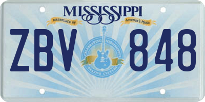 MS license plate ZBV848