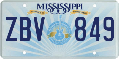 MS license plate ZBV849