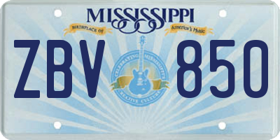 MS license plate ZBV850