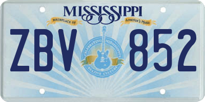 MS license plate ZBV852