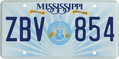 MS license plate ZBV854