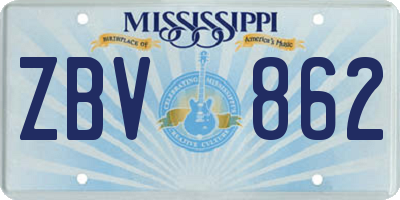 MS license plate ZBV862