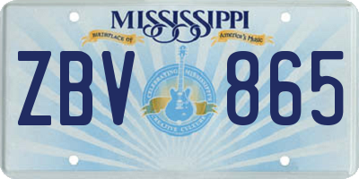 MS license plate ZBV865