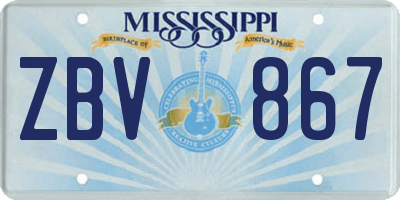 MS license plate ZBV867