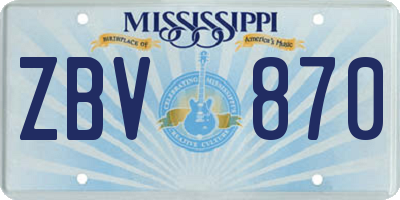MS license plate ZBV870