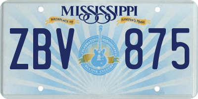 MS license plate ZBV875