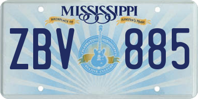 MS license plate ZBV885