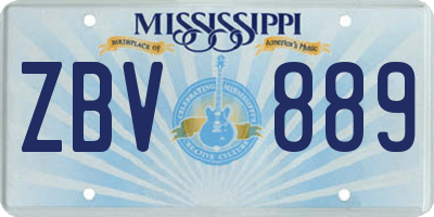 MS license plate ZBV889
