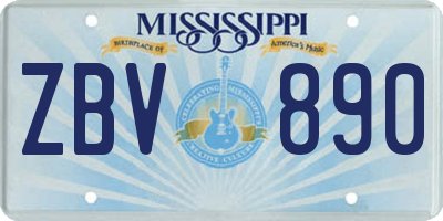 MS license plate ZBV890
