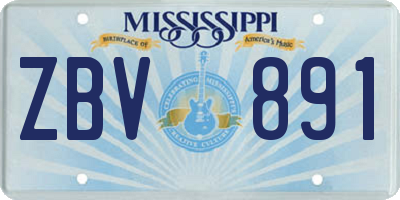 MS license plate ZBV891