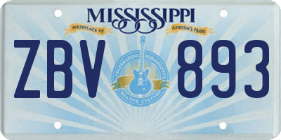 MS license plate ZBV893
