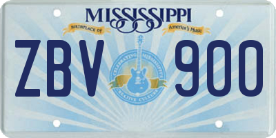 MS license plate ZBV900