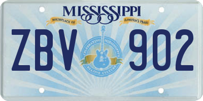 MS license plate ZBV902