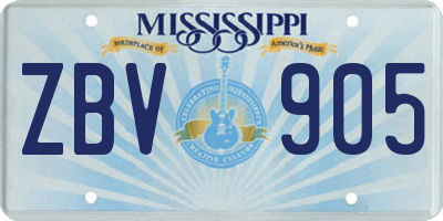 MS license plate ZBV905